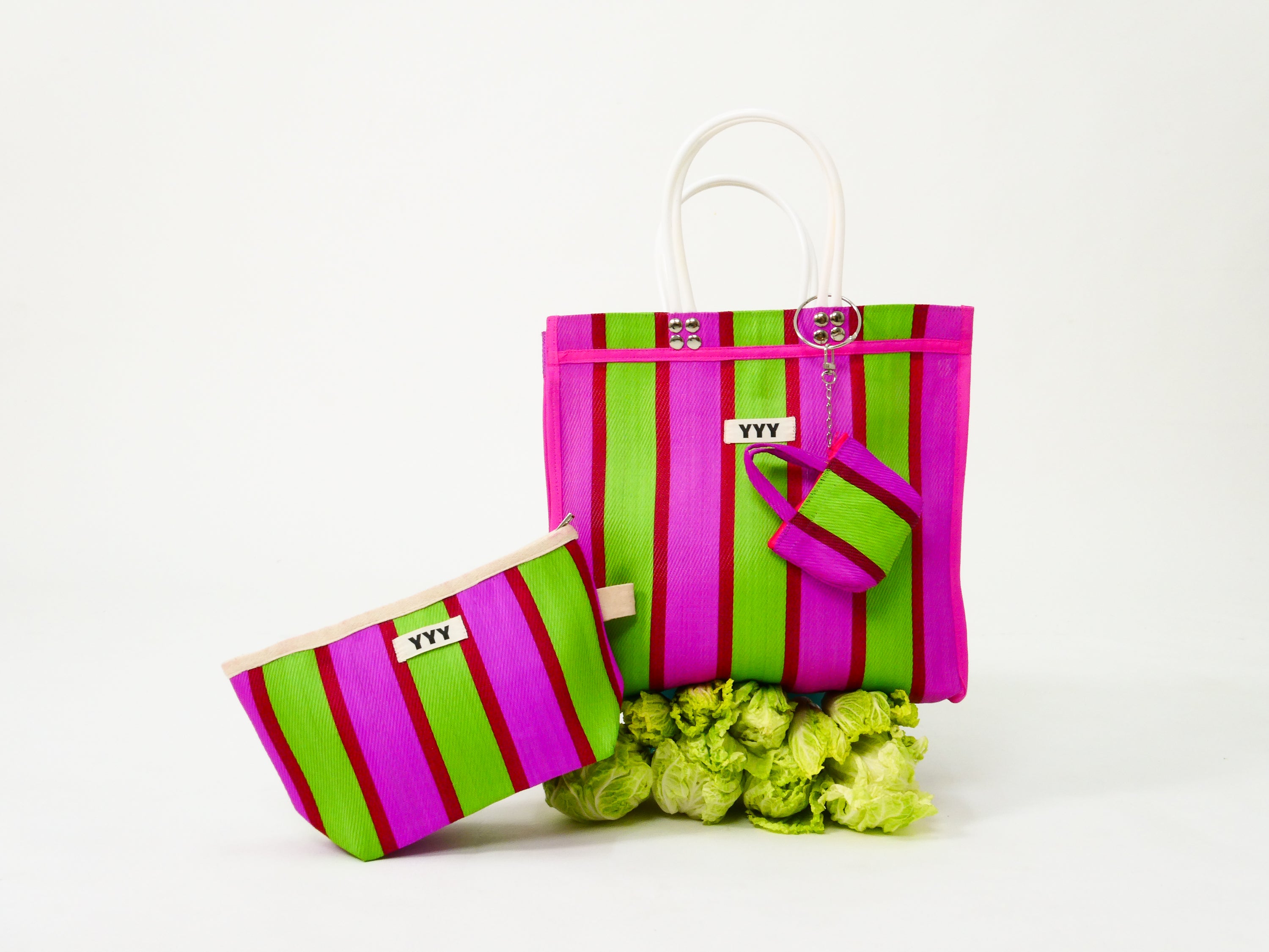 Colorful handmade tote bag made from 100% recycled plastic from The Tote Collection by House of YYY