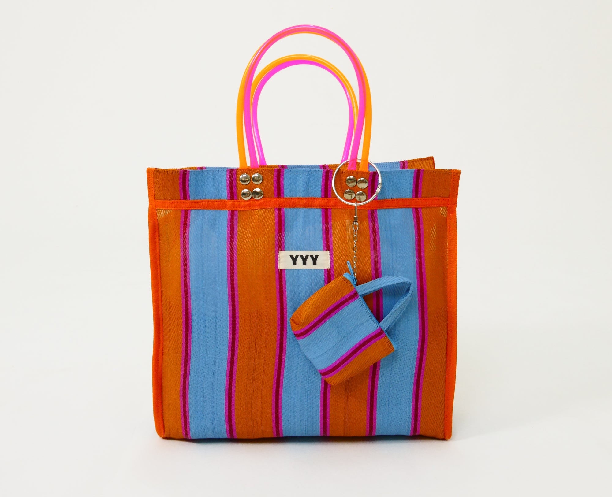 Orange & Pink Stripe Tote