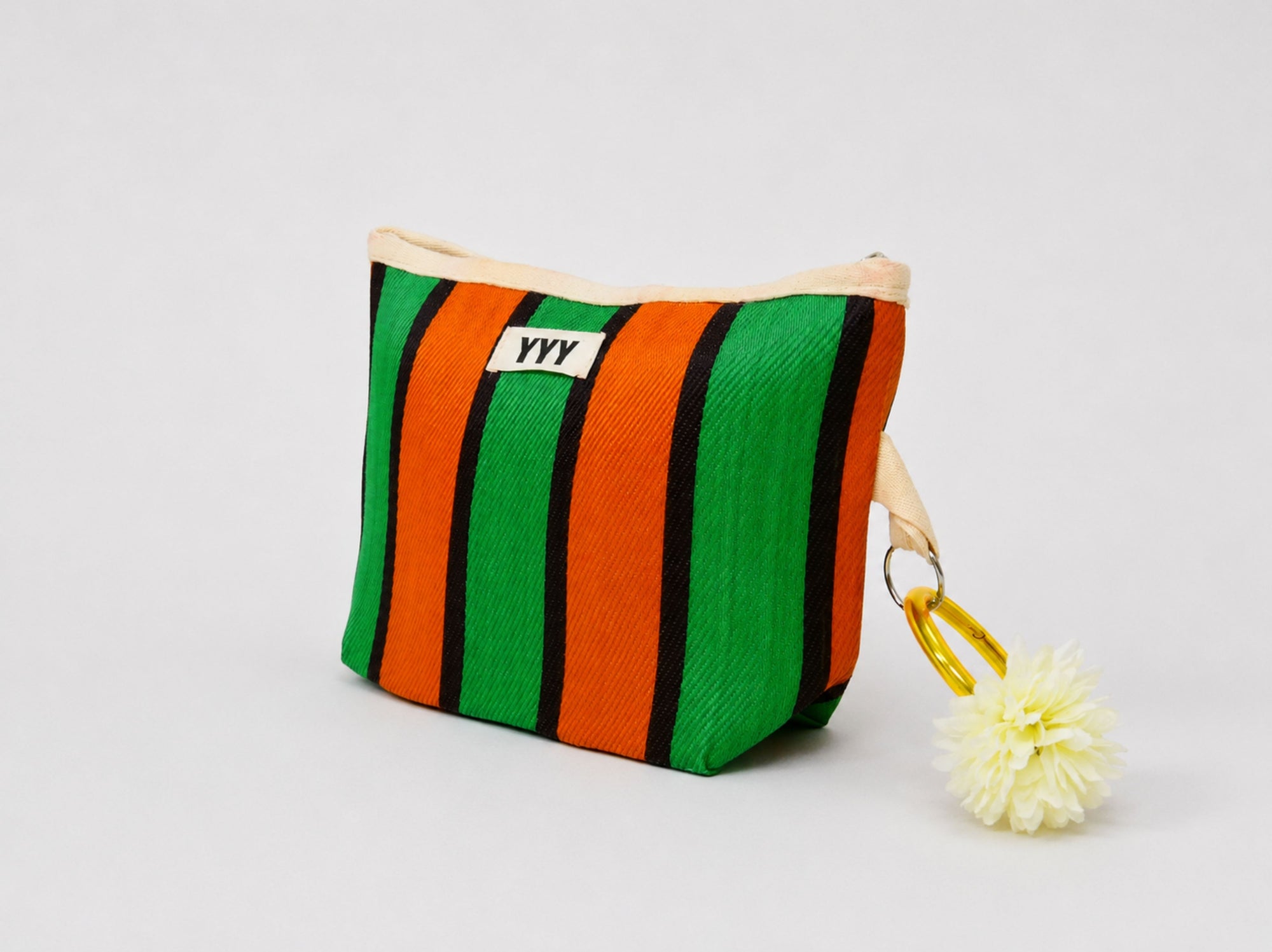 Side view of The Clutch handmade recycled plastic pouch