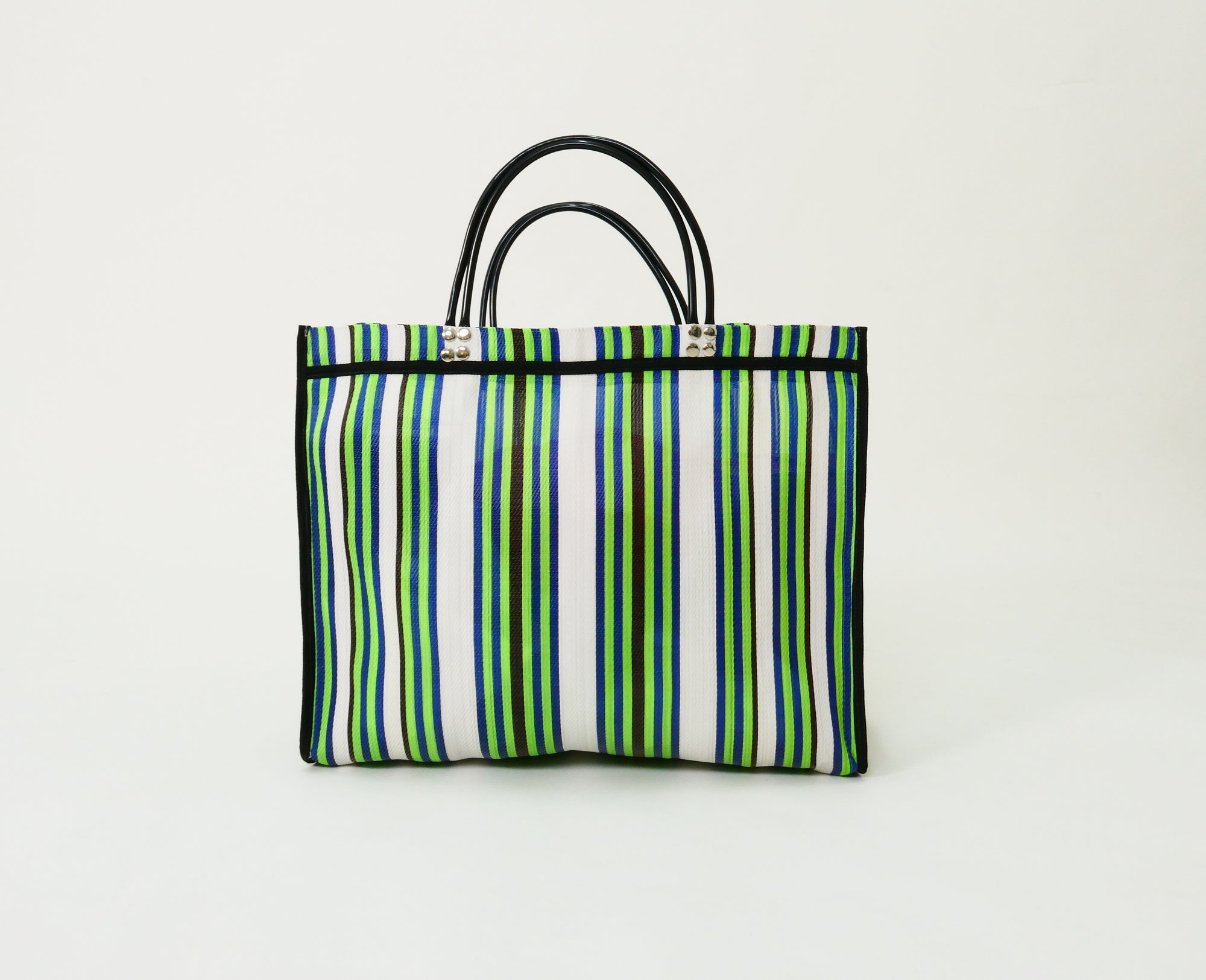 Back view of The Huge handmade striped tote bag by House of YYY