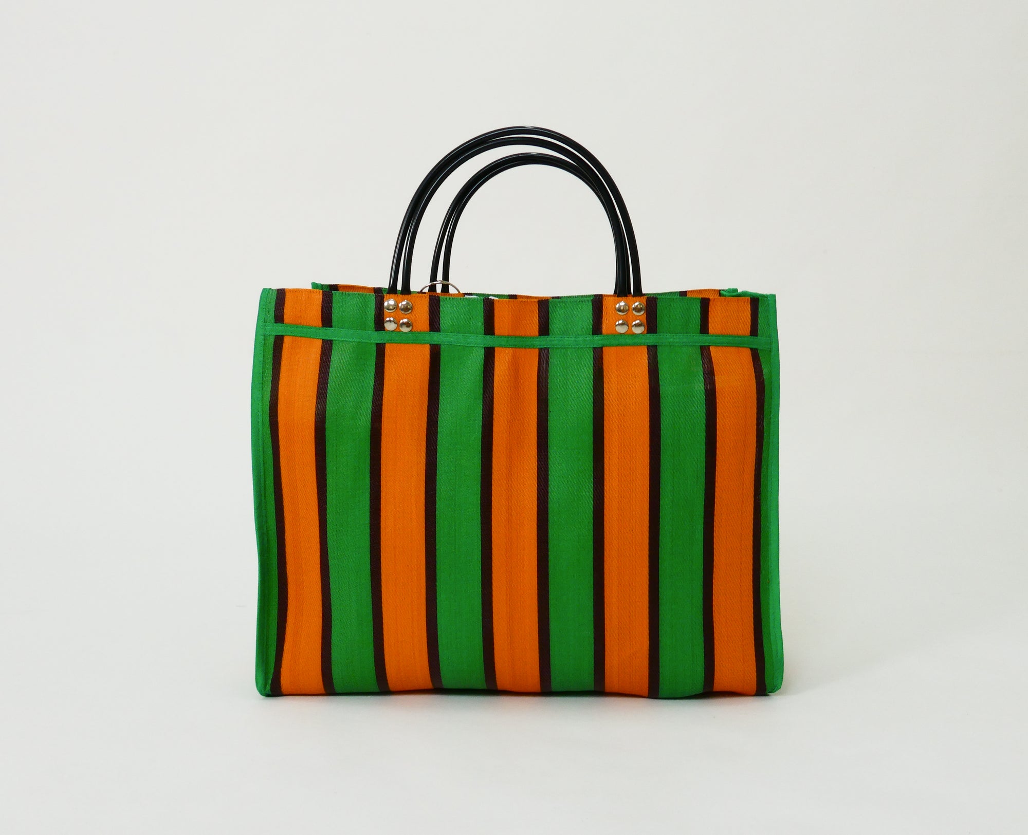 Back view of The Huge handmade striped tote bag by House of YYY