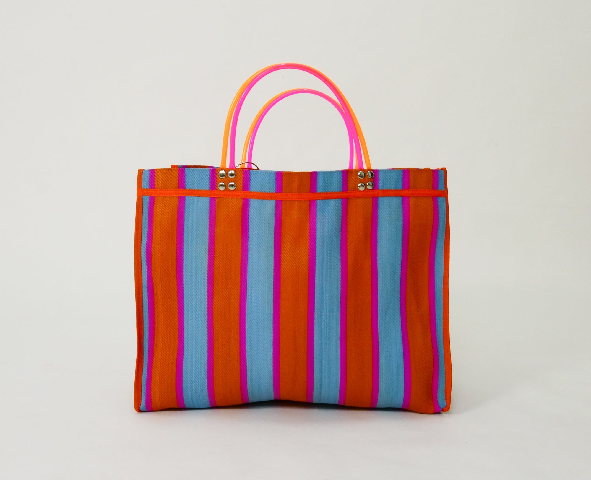 Back view of The Huge handmade striped tote bag by House of YYY